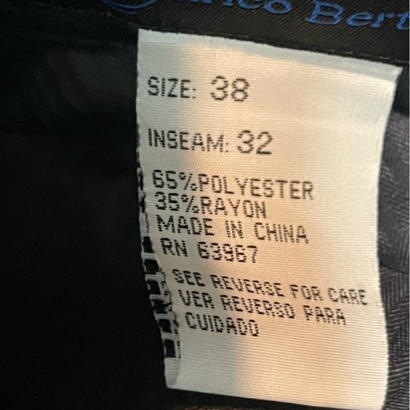 Enrico Bertucci 38x32 Blue Pants with Belt NWT - Picture 7 of 9